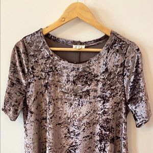 POL Women’s Size L Large Purple Velvet Cute Dress